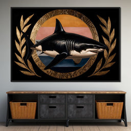 Gilded Shark Triumph Halo - NicheCanvas