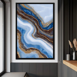 Blue Geode Gold River Flow - NicheCanvas