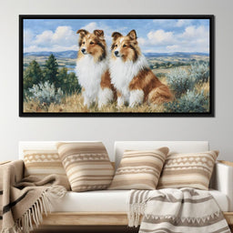 Pastoral Collie Duo Countryside - NicheCanvas