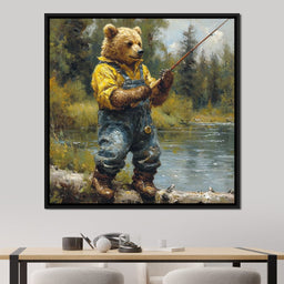Bear Fishing - NicheCanvas