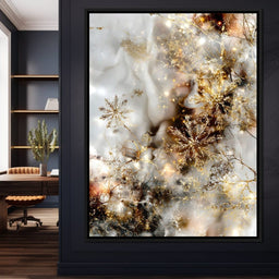 Golden Snowflake Reverie - NicheCanvas