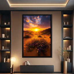 Golden Horizon Meadow Bloom - NicheCanvas