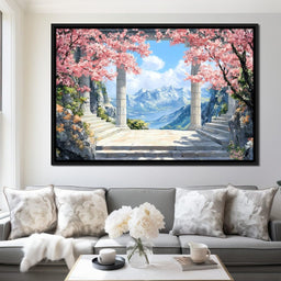 Mountain Blossom Panorama - NicheCanvas
