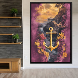 Golden Anchor Coastal Voyage - NicheCanvas