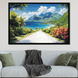 Ocean Path to Tranquil Peaks - NicheCanvas