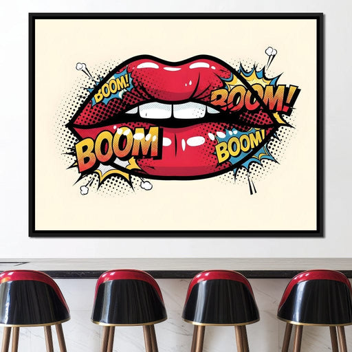 Pop Art Lips Explosive Allure Canvas Print