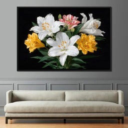 Midnight Lily Bouquet Bloom - NicheCanvas