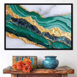 Emerald Geode Gold River - NicheCanvas