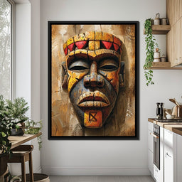 Ancient Tribal Mask Vibrance - NicheCanvas