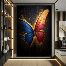 Red & Blue Butterfly - NicheCanvas