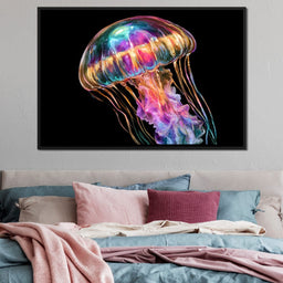 Iridescent Drift Through The Midnight Tide - NicheCanvas