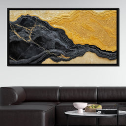 Black Marble Gold Drift - TooplesArt - NicheCanvas