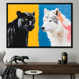 Panther And Wolf Color Clash - NicheCanvas