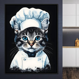 Chef Feline in Snowy Whites - NicheCanvas