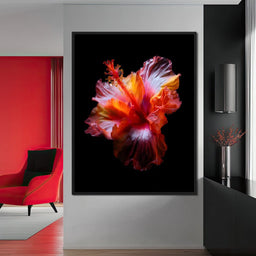 Radiant Hibiscus Petal Flame - NicheCanvas