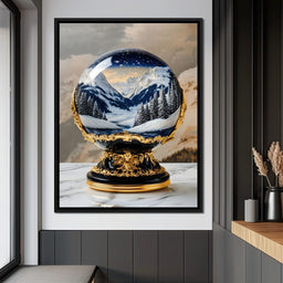 Majestic Alpine Nocturne Winter Globe - NicheCanvas