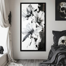 Monochrome Flora Harmony - Wildrose Creations - NicheCanvas