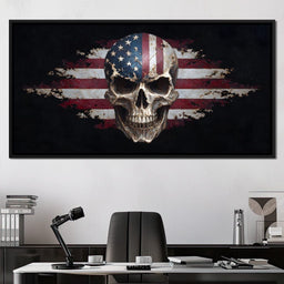 Stars Stripes Skull Rebellion - NicheCanvas