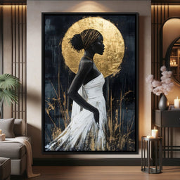 Golden Halo Grace Silhouette - NicheCanvas