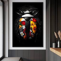 Floral Beetle Kaleidoscope - NicheCanvas