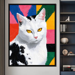 Colorful Cat Pop Style Portrait - NicheCanvas