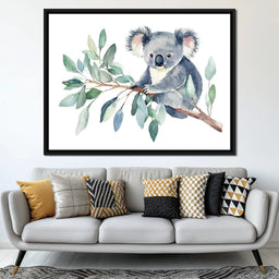 Koala on Eucalyptus - NicheCanvas