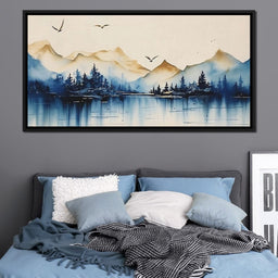 Calm Mountain Lake Sunrise - NicheCanvas