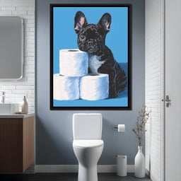 Frenchie Guarding Toilet Rolls - NicheCanvas