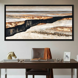 Tectonic Ridge Under Gold Skies - NicheCanvas