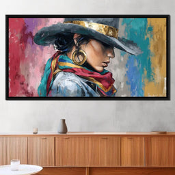 Golden Horizon Cowgirl Elegance - NicheCanvas