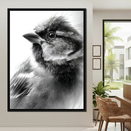 Feathered Sentinel Monochrome - NicheCanvas