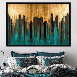 Golden Reflections Vertical Harmony - NicheCanvas