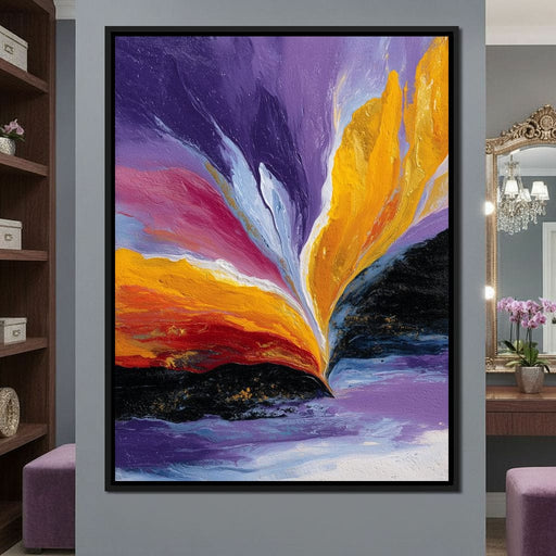 Golden Rift Over Violet Tide Canvas Print