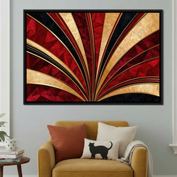 Crimson Deco Sunfan - TooplesArt - NicheCanvas