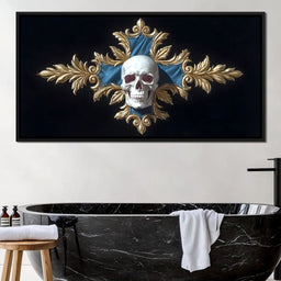 Gilded Skull Baroque Emblem - NicheCanvas