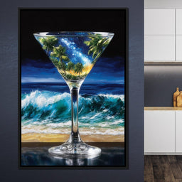 Cosmic Cocktail Island Night - NicheCanvas
