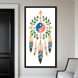 Boho Yinyang Feather Balance - NicheCanvas