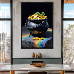Lucky Clover Gold Cauldron - NicheCanvas