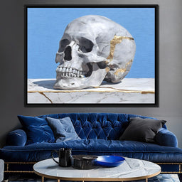 Kintsugi Skull on Marble Stilllife - NicheCanvas