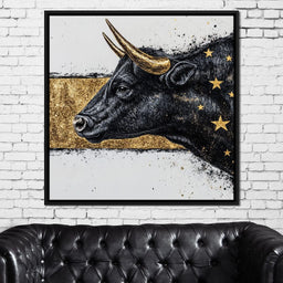 Golden Stargazer Bull Dream - NicheCanvas