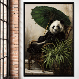 Panda Garden Parasol Calmness - NicheCanvas