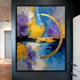 Golden Crescent Over Blue Sky - NicheCanvas