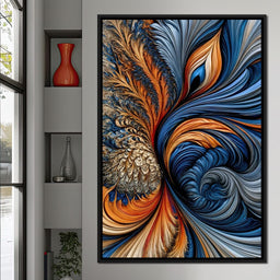 Cobalt And Ember Plume - TooplesArt - NicheCanvas