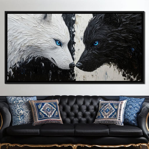 Duality of Wolf Spirits Canvas Print