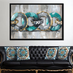 Aqua Rings of Serenity - NicheCanvas