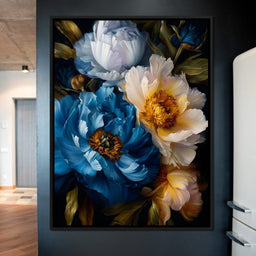 Midnight Peony Garden Radiance - NicheCanvas
