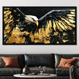 American Eagle in Gold & Black - NicheCanvas