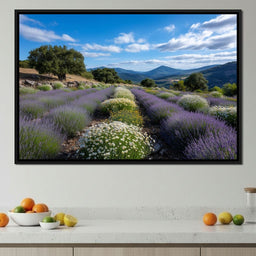 Lavender Fields Mountain Sky - NicheCanvas