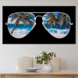 Tropical Seaside Aviators View - NicheCanvas