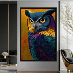Radiant Nocturnal Guardian Owl - NicheCanvas